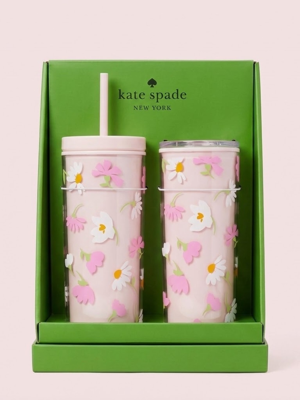 NWT kate spade Pink Floral Double Tumbler and Mug Set